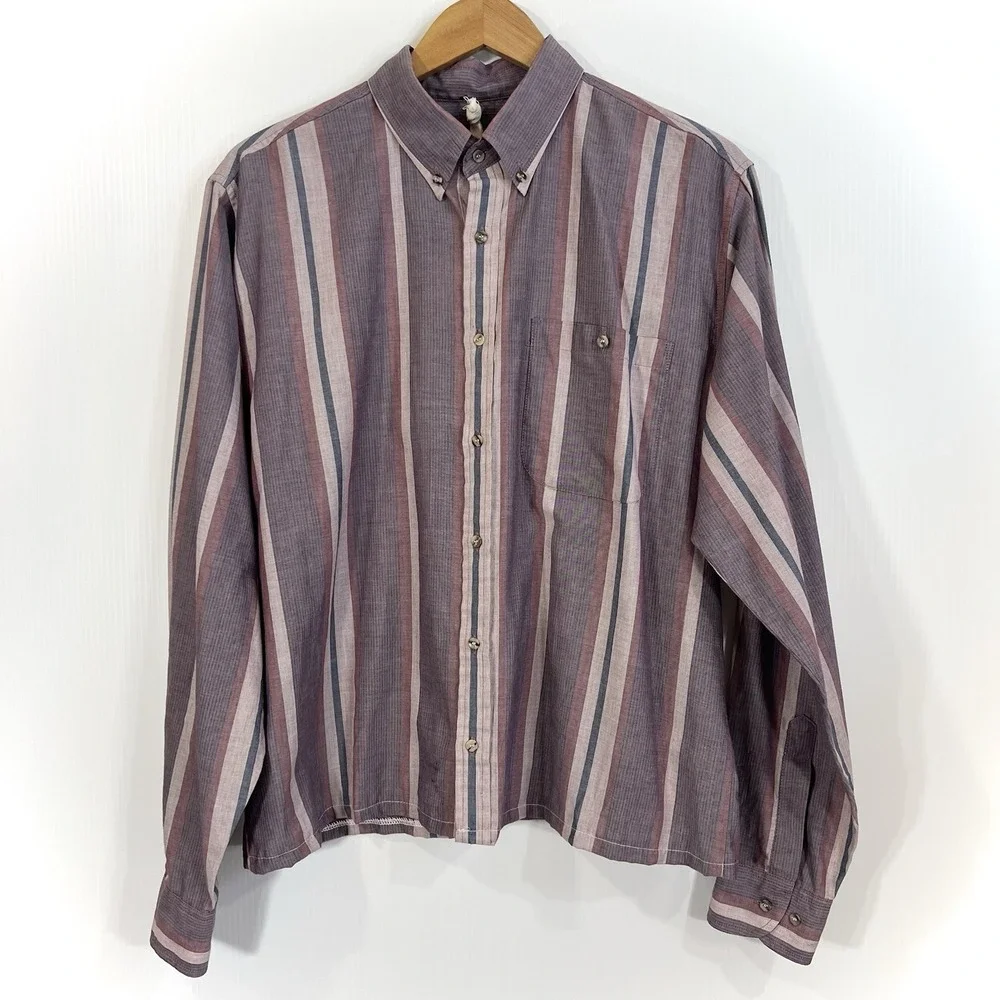 Urban Renewal Remade Clean Finish Button-Down Shirt S/M Stripe Long Sleeve‎ NEW